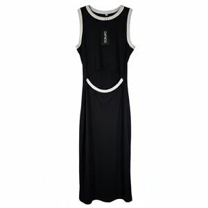 NWT | CupTacc Black & White Cut-Out Maxi Dress | Ribbed Knit | Size L